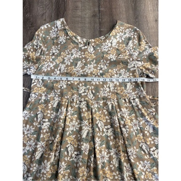 Oh! Mamma 90s green & beige floral maxi dress - Picture 6 of 7